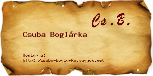 Csuba Boglárka névjegykártya